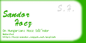 sandor hocz business card